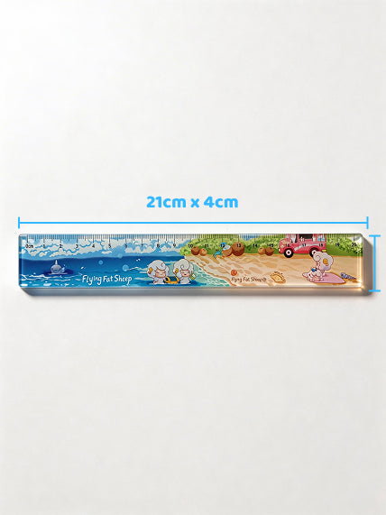 Beach Ruler Story Themed Acrylic Ruler | Cute Kawaii School Stationery – Flying Fat ...